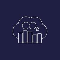carbon emissions levels line icon for web vector