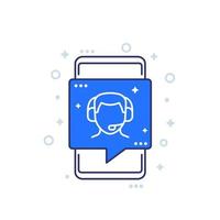 customer service line icon with a phone vector