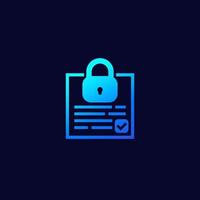 document protection or data security icon vector