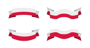 illustration of a poland flag with a ribbon style. poland flag vector set.