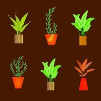 Flora potted plant for decorative abstract background art design vector illustration