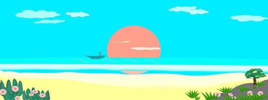 Abstract background sea beach horizontal wallpaper vector illustration