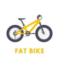 Fat bike in flat style isolated over white vector