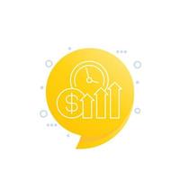 growing income, money line icon, vector