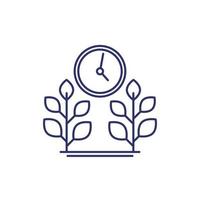 growing crops and time, farming line icon vector