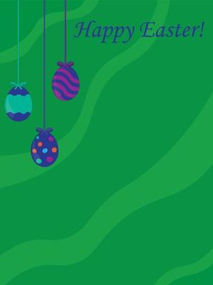 Easter congratulation card on green vector illustration