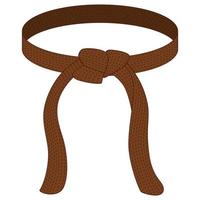 cinturón de karate color marrón aislado sobre fondo blanco. ícono de diseño del arte marcial japonés en estilo plano. vector