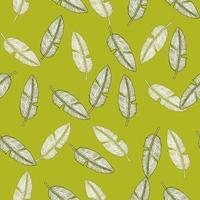 Banana leaf seamless pattern.Vintage tropical branch in engraving style. vector