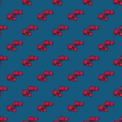 Boxing gloves seamless pattern. Vintage sport inventory background.