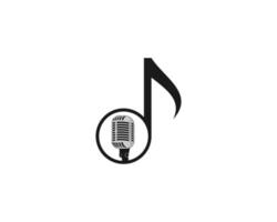 Music note with microphone inside vector