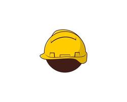 Construction helmet in the circle logo vector