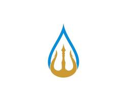 Water droplet line with trident in the middle vector
