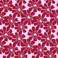 Abstract flower seamless pattern. Decorative red chamomile background. vector