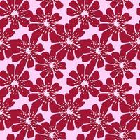 Abstract flower seamless pattern. Decorative red chamomile background. vector