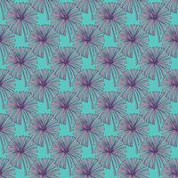 Fan palm leaves seamless pattern on. Vintage tropical foliage in engraving style. vector