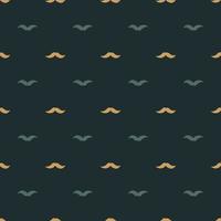 Mustache seamless pattern on. Vintage barber shop in doodle style. vector