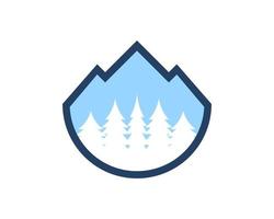 Simple mountain with pine forest inside vector