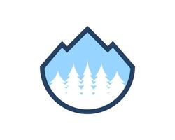 Simple mountain with pine forest inside vector