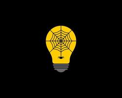 Light bulb with spider web in the middle vector