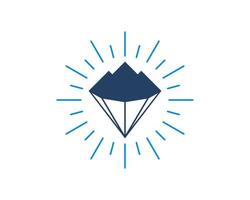 Mountain diamond with shinning effects vector