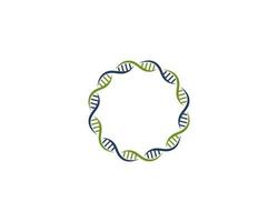 Circular DNA helix with circle shape logo vector