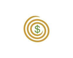 símbolo de dólar en el logotipo de destino de giro vector