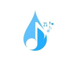 Water drop with music note inside vector