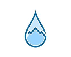 Water drop outline with simple mountain inside vector