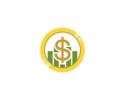Coin with chart growth up inside vector