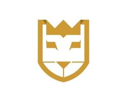 Simple shield with lion head inside vector