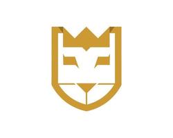 Simple shield with lion head inside vector