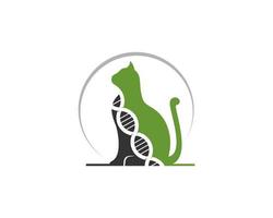 DNA Helix in the cat logo vector