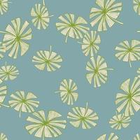 Fan palm leaves seamless pattern on. Vintage foliage of palmetto in engraving style. vector