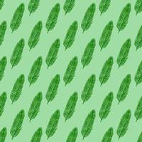 Palm leaves seamless pattern. Tropical branch in engraving style. vector