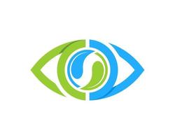 Abstract eye with circular leaf inside vector