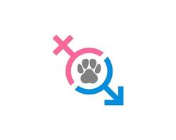 Human gender connection with pet paws inside vector