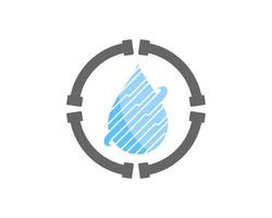 Circular pipe with stripes water drop inside vector