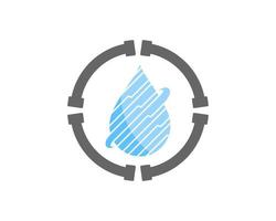 Circular pipe with stripes water drop inside vector