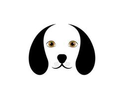 cabeza de perro simple con cara linda vector