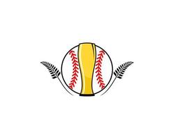 pelota de béisbol con vaso de cerveza en el medio vector