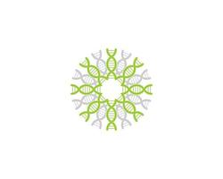 Circular DNA Helix with green and grey color vector