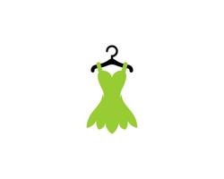 Green dress in hanger logo vector