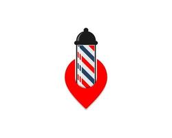 Barbershop lamp in the point location logo vector