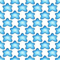 Watercolor illustration pattern of blue celestial bodies. Seamless repeating background with hand drawn stars. Template for a space banner or poster. Elements of cosmonautics. Isolated over white photo