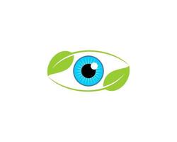 Blue eyes in nature green leaf illustration vector