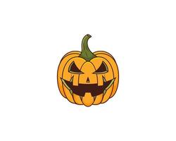 Scary jack O Lantern Halloween pumpkin illustration vector