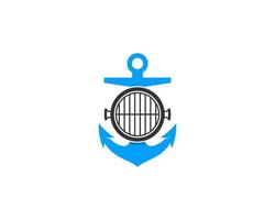 Anchor with grill pan in the middle vector