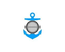 Anchor with grill pan in the middle vector