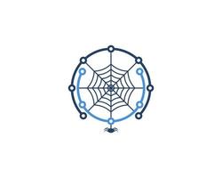 Circular circuit tech with spider web in the middle vector