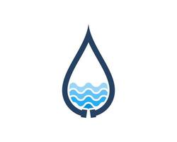 Water drop with pipe and beach wave inside vector